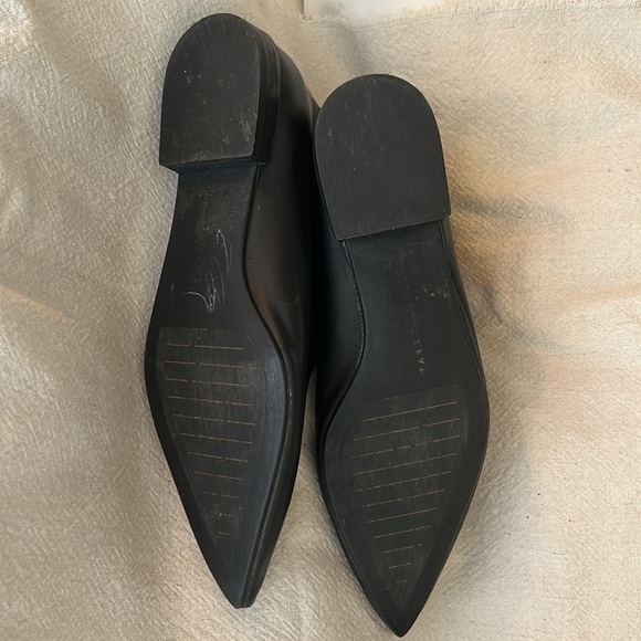 Zara Trafaluc black leather pointed toe split top ankle boots, women’s 38 - Picture 9 of 11